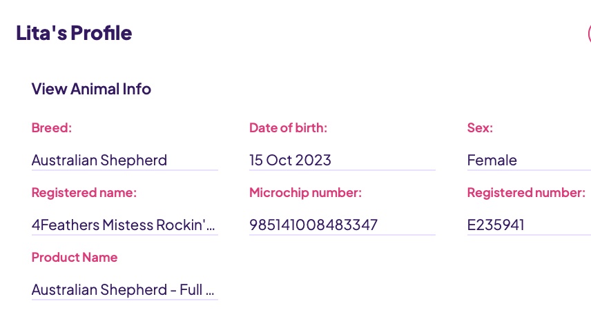 4Feathers Mistress Rockin' Lita Orivet Health Testing